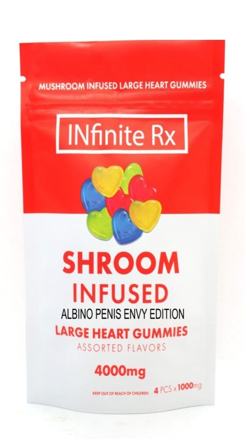 INfinite Rx Shroom Infused Albino Penis Envy Edition Large Heart Gummies Edibles (4000mg)